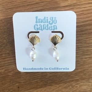 Gold Toned and Pearl Earrings